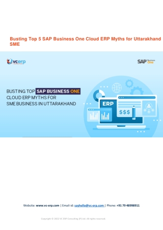 Busting Top 5 SAP Business One Cloud ERP Myths for Uttarakhand SME