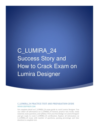 C_LUMIRA_24 Success Story and How to Crack Exam on Lumira Designer