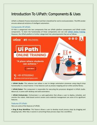 Introduction To UiPath: Components & Uses