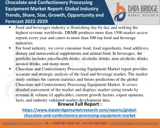 Chocolate and Confectionery Processing Equipment Market