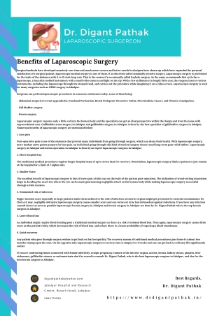 Benefits of Laparoscopic Surgery