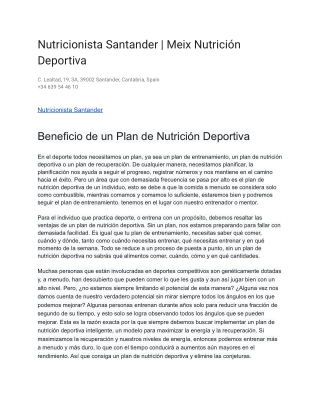 Nutricionista Santander _ Meix Nutrición Deportiva
