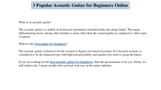 3 Popular Acoustic Guitar for Beginners Online