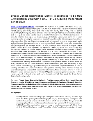 Breast Cancer Diagnostics Market