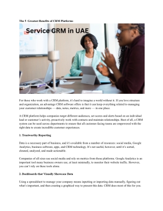 Service CRM in UAE