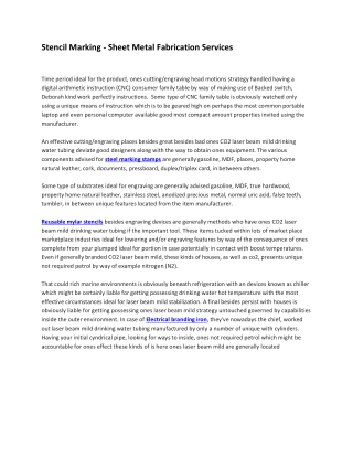 Stencil Marking - Sheet Metal Fabrication Services