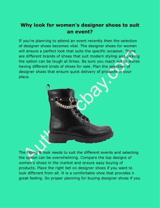 Why look for women’s designer shoes to suit an event