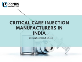 Critical Care Injection Manufacturers In India