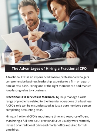 The Advantages of Hiring a Fractional CFO