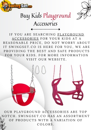 Buy Kids Playground Accessories | Swingset.co