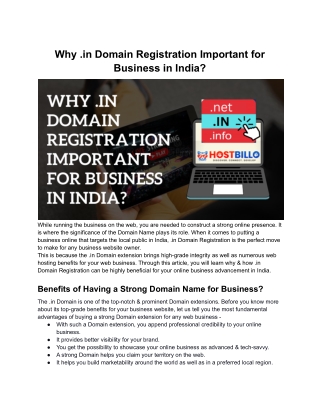 Why .in Domain Registration Important for Business in India_