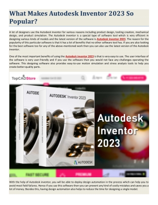 What Makes Autodesk Inventor 2023 So Popular