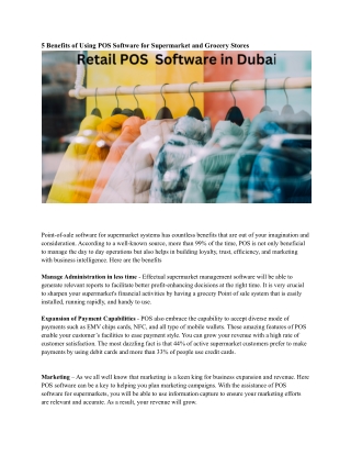 Retail POS  Software in Dubai