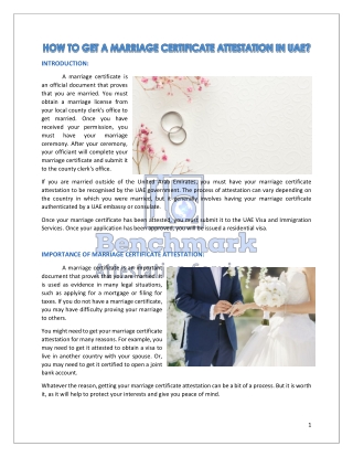 Marriage Certificate Attestation