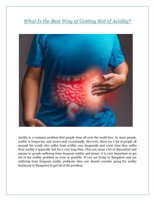 What Is the Best Way of Getting Rid of Acidity?
