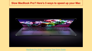 Slow MacBook Pro Here's 5 ways to speed up your Mac