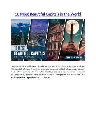 10 Most Beautiful Capitals in the World