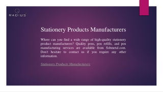 Stationery Products Manufacturers  Ssbmetal.com