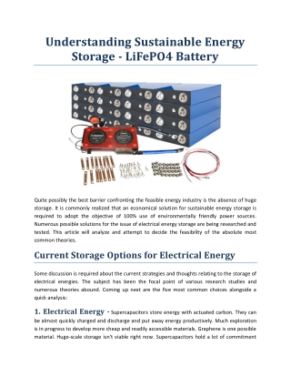 Understanding Sustainable Energy Storage - LiFePO4 Battery