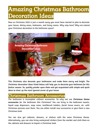 Amazing Christmas Bathroom Decoration Ideas