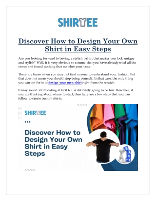 Discover How to Design Your Own Shirt in Easy Steps