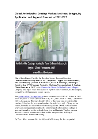 Global Antimicrobial Coatings Market Research Report 2022-2027