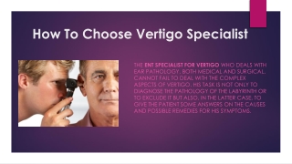 ENT Specialist for Vertigo Near Me