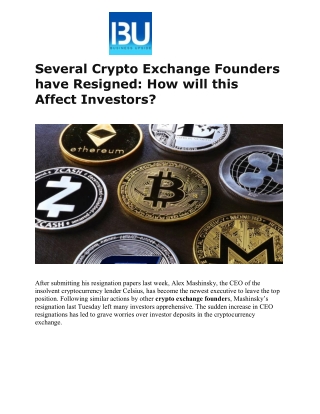 Several Crypto Exchange Founders have Resigned How will this Affect Investors