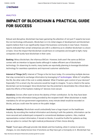 Impact of Blockchain & Practical Guide for Success - Techwave