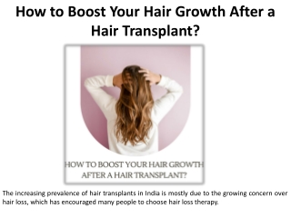 How Can Hair Growth After a Hair Transplant Be Accelerated?