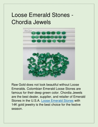 Loose Emerald Stones