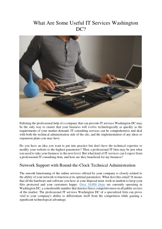 What Are Some Useful IT Services Washington DC?