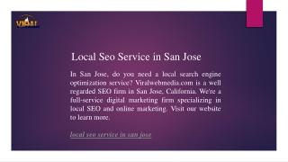 Local Seo Service in San Jose  Viralwebmedia.com