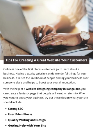 Tips For Creating A Great Website Your Customers