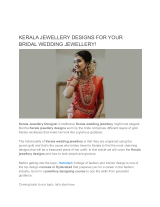 What Are The Different Types Of Kerala Wedding Jewellery?