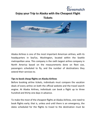 Books cheap flights to Alaska - Alaska Airlines to book a flight
