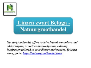 Linzen zwart Beluga - Natuurgroothandel