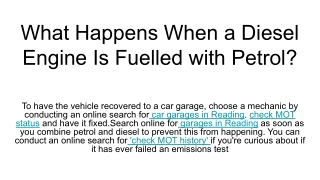 What Happens When a Diesel Engine Is Fuelled with Petrol_