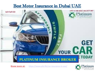 Best Motor Insurance in Dubai UAE