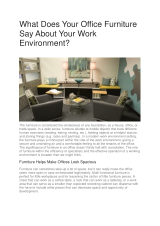 What Does Your Office Furniture Say About Your Work Environment?