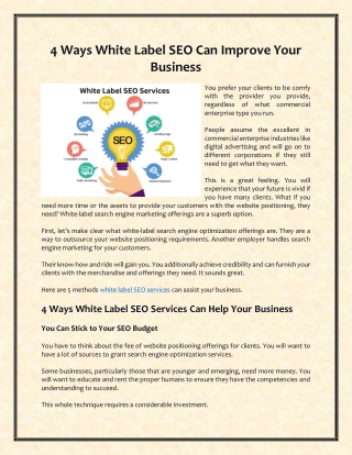 5 Ways White Label SEO Can Improve Your Business