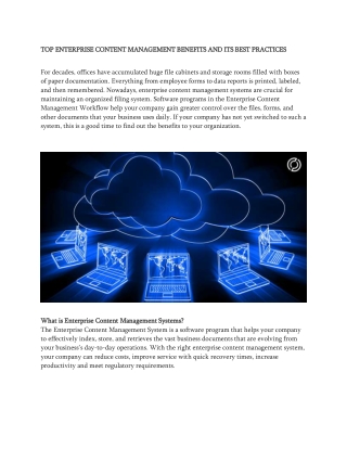 TOP ENTERPRISE CONTENT MANAGEMENT BENEFITS AND ITS BEST PRACTICES