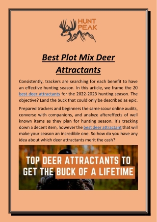 Best Plot Mix Deer Attractants