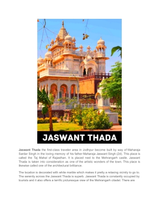 Jaswant Thada _ The Taj Mahal of Mewar