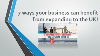 Benefits from expanding your business to the UK - The SmartMove2UK