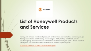 List of Honeywell Products and Services