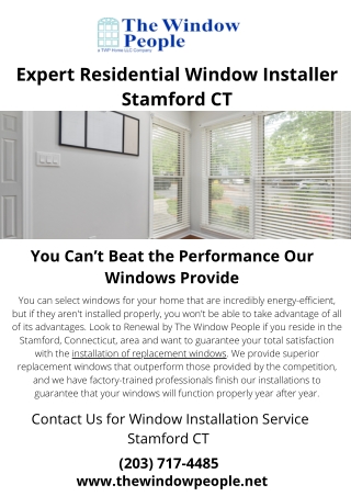 Residential Window Installer Stamford CT