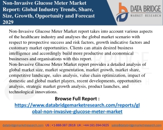 Non-Invasive Glucose Meter Market
