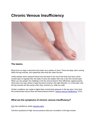 Chronic Venous Insufficiency