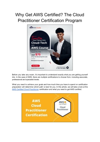 Why Get AWS Certified_ The Cloud Practitioner Certification Program